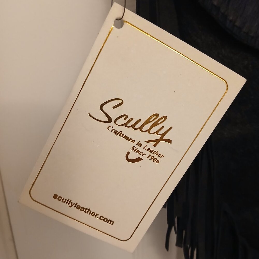 Scully hair on hide black leather fringe crossover bag purse nwt - Picture 3 of 10